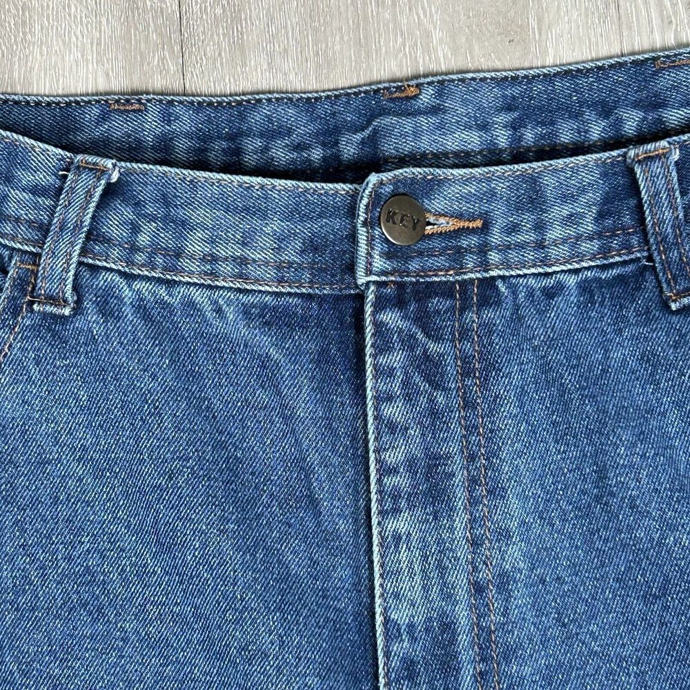 Key Jeans‎ Mens 36x32 Blue Straight Leg Workwear 5 Pocket Logo Denim Outdoor - Picture 3 of 8